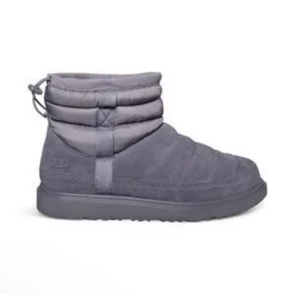 UGG MEN'S CLASSIC MINI PULL-ON WEATHER BOOT METAL GREY WATERPROOF SUEDE  SIZE 10